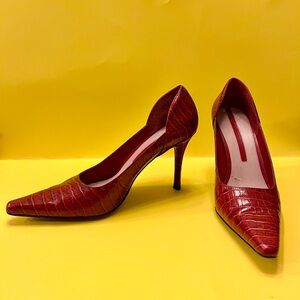 Enzo Angiolini Red Croc Pump